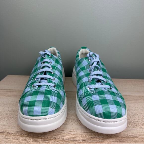Camper Runner Up Lightweight Sneakers Blue Green Gingham Plaid size EU 40 US 9 - Picture 3 of 9